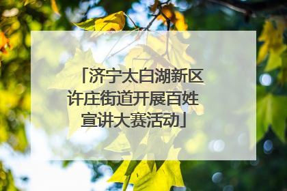 济宁太白湖新区许庄街道开展百姓宣讲大赛活动