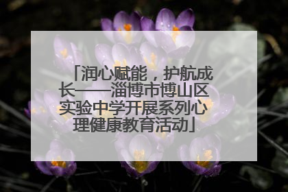 润心赋能，护航成长——淄博市博山区实验中学开展系列心理健康教育活动