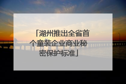 湖州推出全省首个童装企业商业秘密保护标准