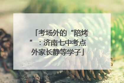 考场外的“陪烤”：济南七中考点外家长静等学子