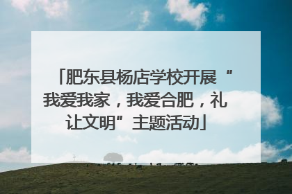肥东县杨店学校开展“我爱我家，我爱合肥，礼让文明”主题活动