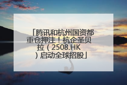 腾讯和杭州国资都重仓押注！杭企圣贝拉（2508.HK）启动全球招股