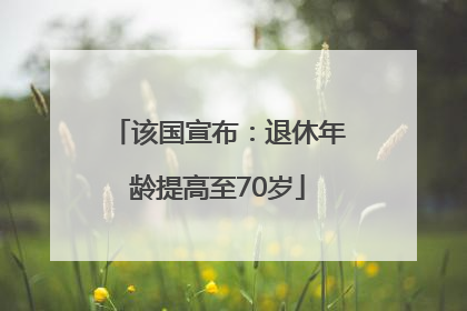 该国宣布：退休年龄提高至70岁