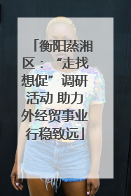 衡阳蒸湘区：“走找想促”调研活动 助力外经贸事业行稳致远