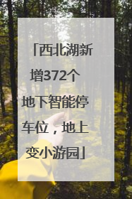西北湖新增372个地下智能停车位，地上变小游园