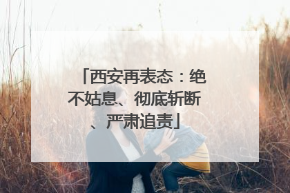 西安再表态：绝不姑息、彻底斩断、严肃追责
