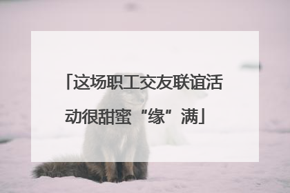 这场职工交友联谊活动很甜蜜“缘”满