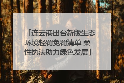 连云港出台新版生态环境轻罚免罚清单 柔性执法助力绿色发展