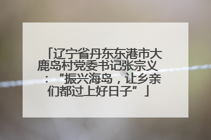 辽宁省丹东东港市大鹿岛村党委书记张宗义：“振兴海岛，让乡亲们都过上好日子”