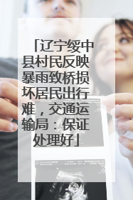 辽宁绥中县村民反映暴雨致桥损坏居民出行难，交通运输局：保证处理好