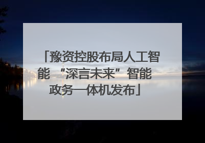 豫资控股布局人工智能 “深言未来”智能政务一体机发布