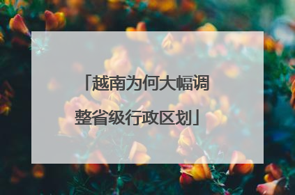 越南为何大幅调整省级行政区划