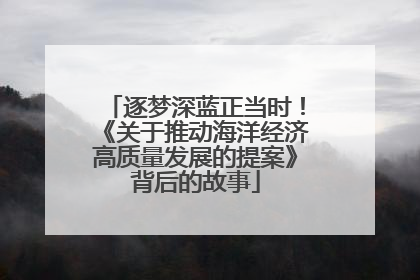 逐梦深蓝正当时！《关于推动海洋经济高质量发展的提案》背后的故事