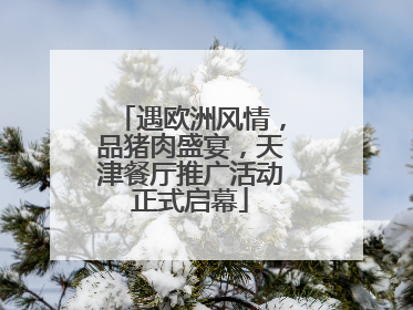 遇欧洲风情，品猪肉盛宴，天津餐厅推广活动正式启幕