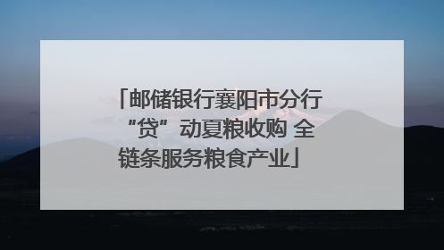 邮储银行襄阳市分行“贷”动夏粮收购 全链条服务粮食产业