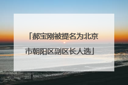 郝宝刚被提名为北京市朝阳区副区长人选