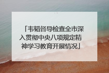 韦韬督导检查全市深入贯彻中央八项规定精神学习教育开展情况