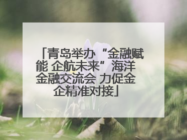 青岛举办“金融赋能 企航未来”海洋金融交流会 力促金企精准对接