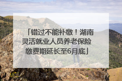 错过不能补缴！湖南灵活就业人员养老保险缴费期延长至6月底