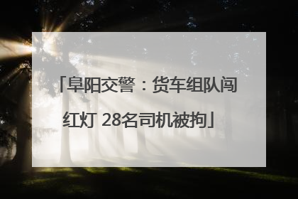 阜阳交警：货车组队闯红灯 28名司机被拘