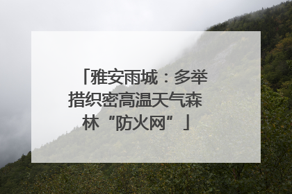 雅安雨城：多举措织密高温天气森林“防火网”