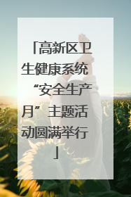 高新区卫生健康系统“安全生产月”主题活动圆满举行