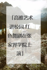 高雅艺术进校园 红色舞剧在张家界学院上演