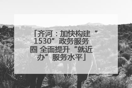 齐河：加快构建“1530”政务服务圈 全面提升“就近办”服务水平