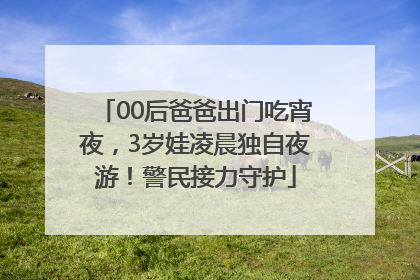 00后爸爸出门吃宵夜，3岁娃凌晨独自夜游！警民接力守护