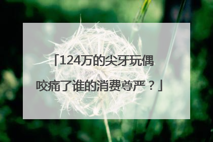 124万的尖牙玩偶 咬痛了谁的消费尊严？