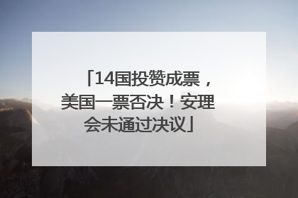 14国投赞成票，美国一票否决！安理会未通过决议