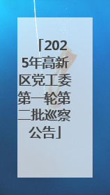 2025年高新区党工委第一轮第二批巡察公告