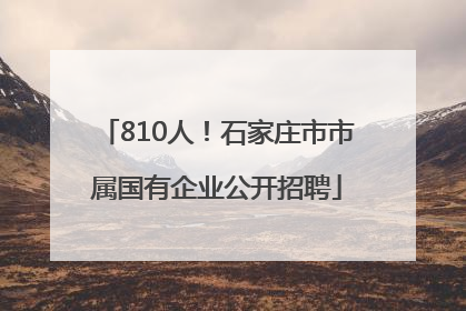 810人！石家庄市市属国有企业公开招聘