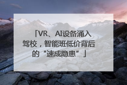 VR、AI设备涌入驾校，智能班低价背后的“速成隐患”